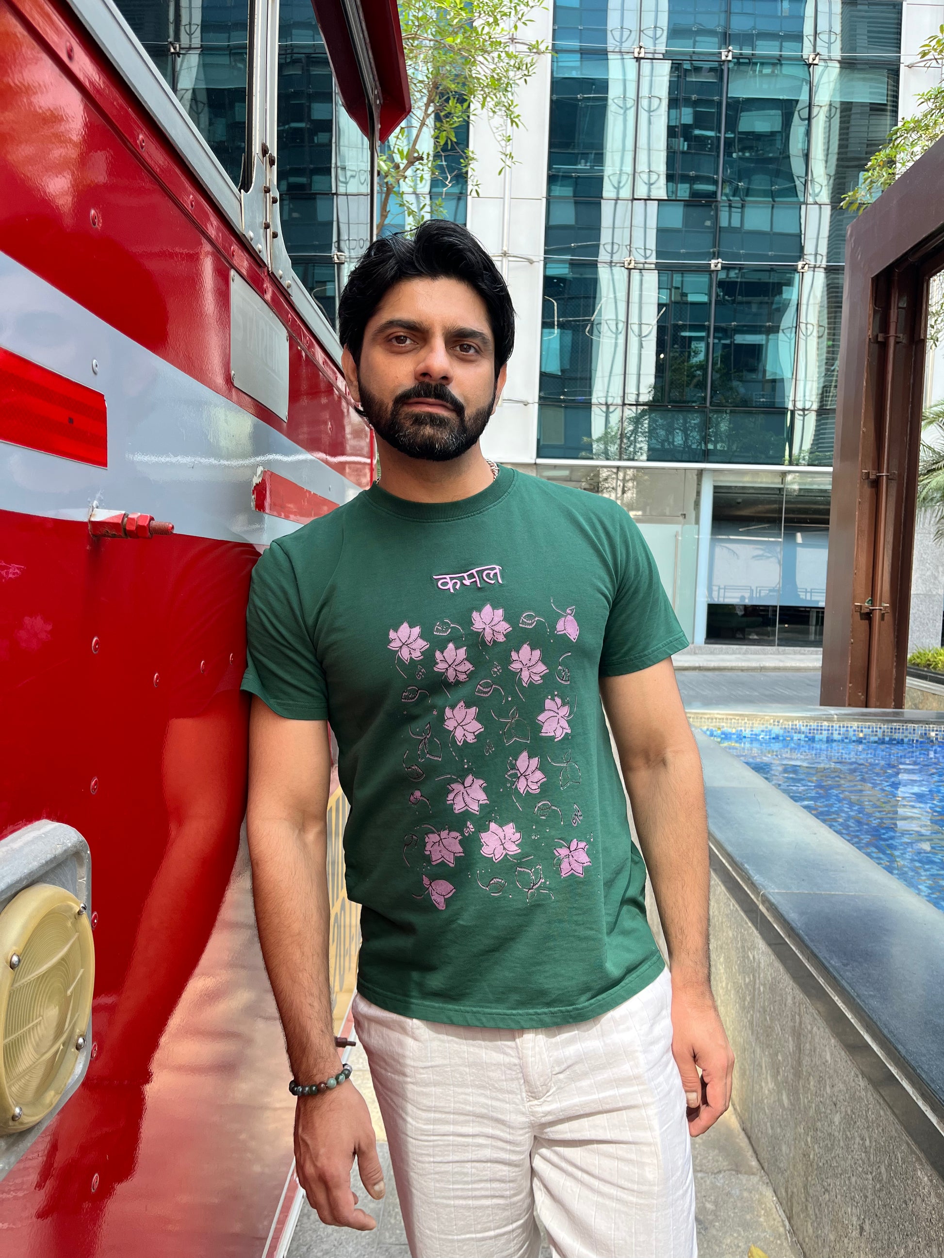 Eternal Bloom- Embroidered Kamal T-Shirt - Anahaत