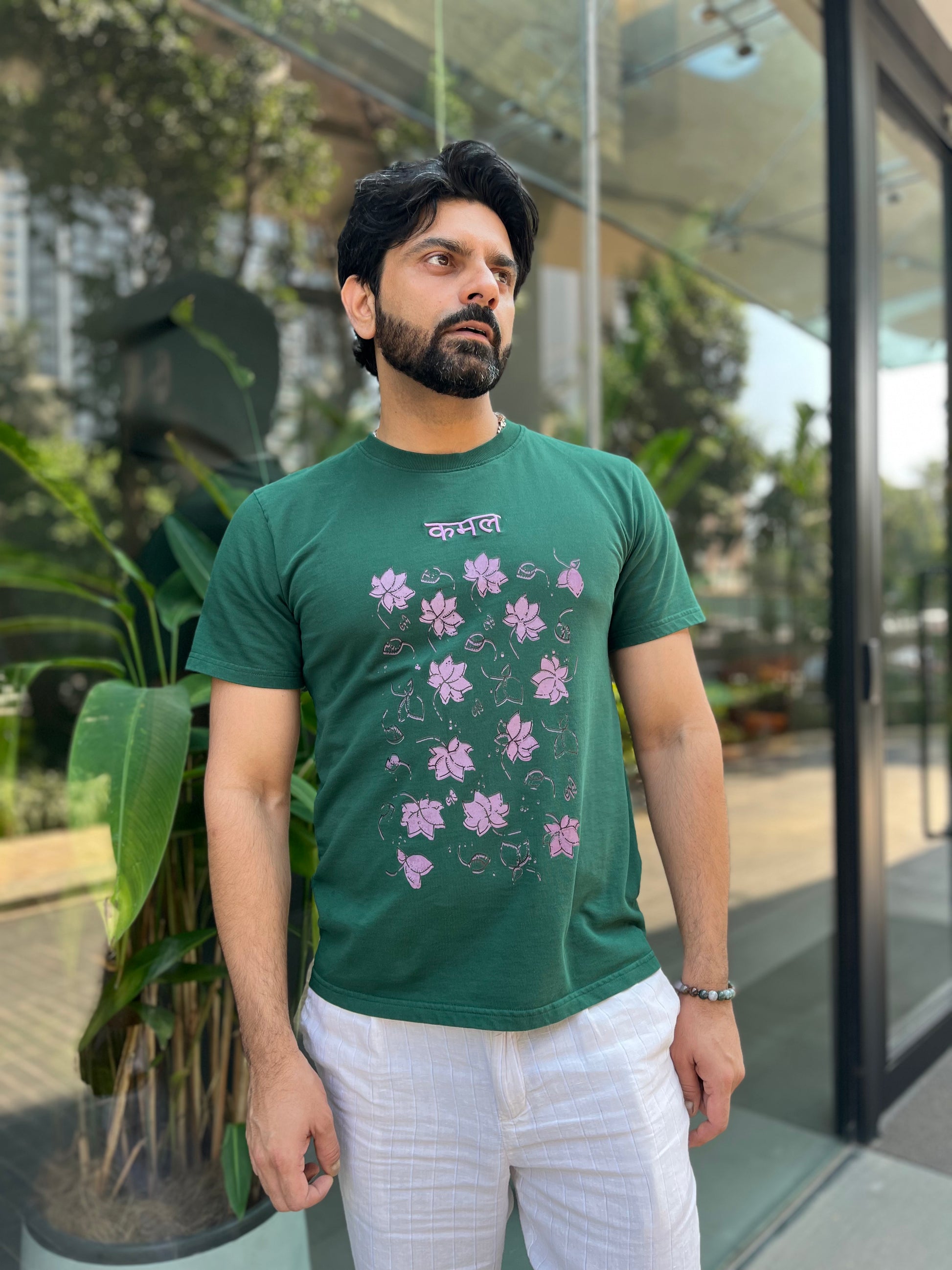 Eternal Bloom- Embroidered Kamal T-Shirt - Anahaत